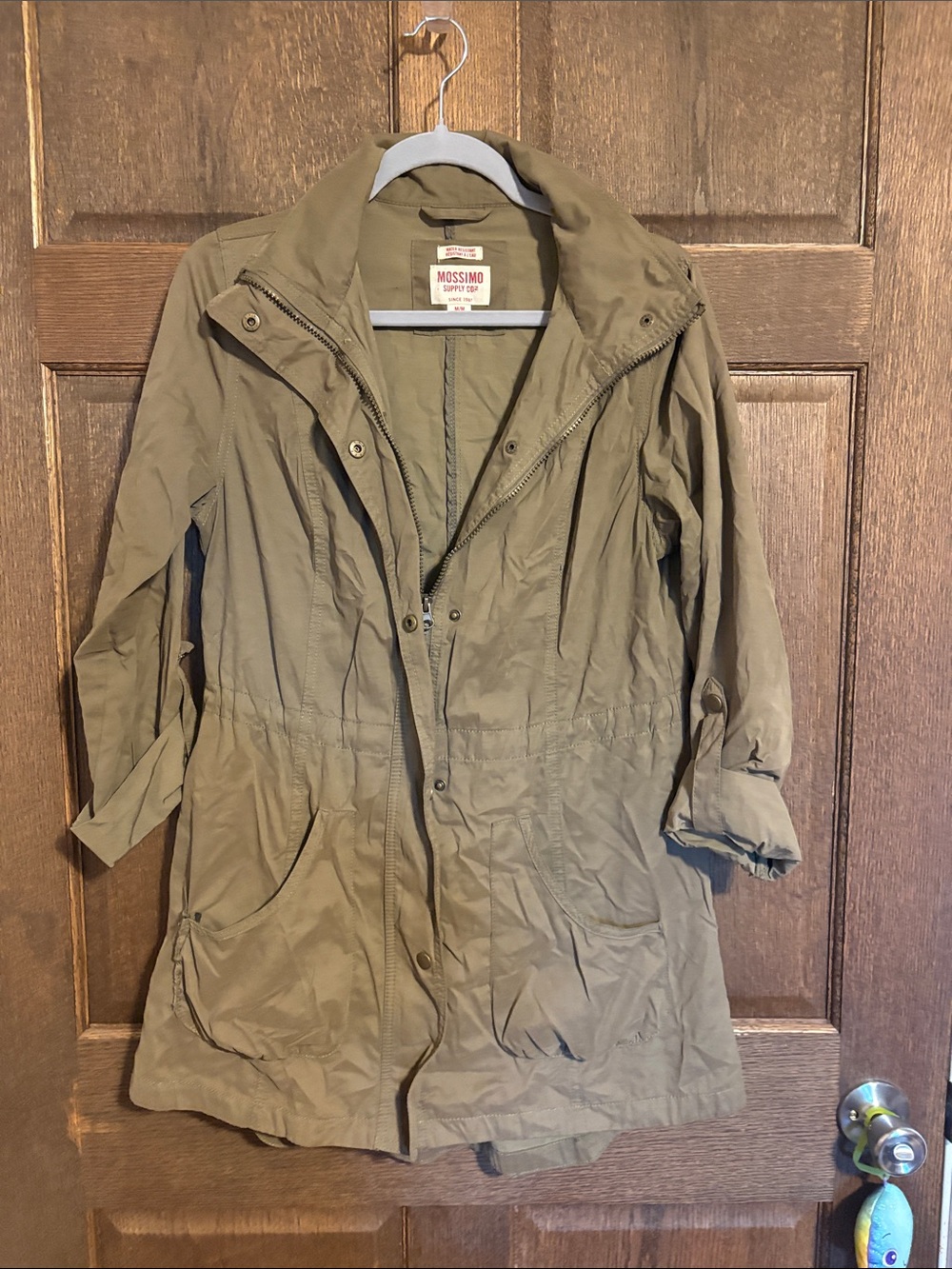 Mossimo Supply Co. Olive Green Utility Jacket with Drawstring Waist